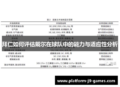 拜仁如何评估戴尔在球队中的能力与适应性分析 拜仁如何评估戴尔在球队中的能力与适应性分析