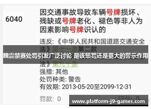 魏震禁赛处罚引发广泛讨论 是该惩罚还是更大的警示作用
